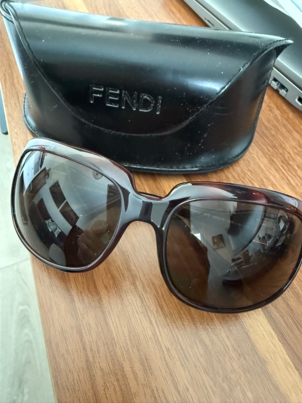 Fendi Glossy Brown Gradient Oversized Sunglasses